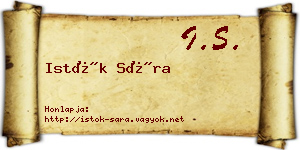Istók Sára névjegykártya