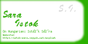 sara istok business card